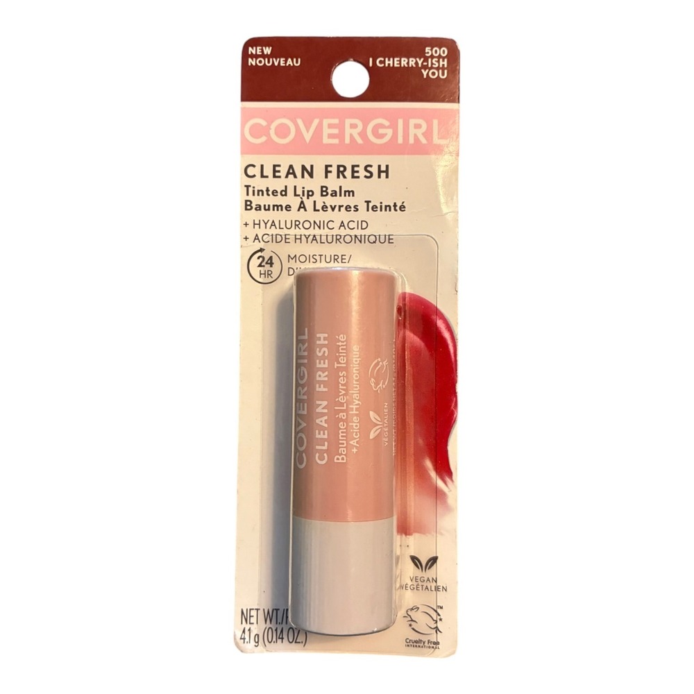 Covergirl Clean Fresh Tinted Lip Balm 500 Cherry-Ish You Hyaluronic 0.14oz